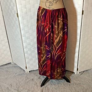 c.b. collections tie dye tropical button front skirt large
